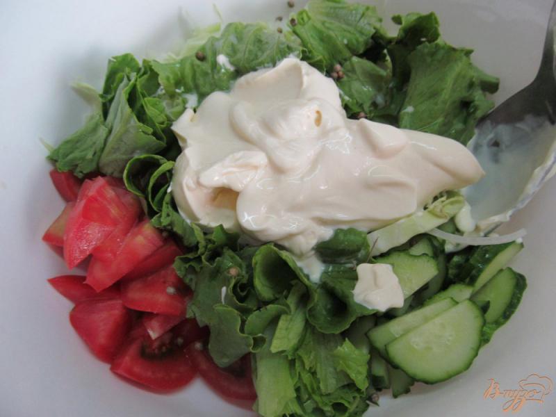 Фото приготовление рецепта: Летний салат со сметаной шаг №3