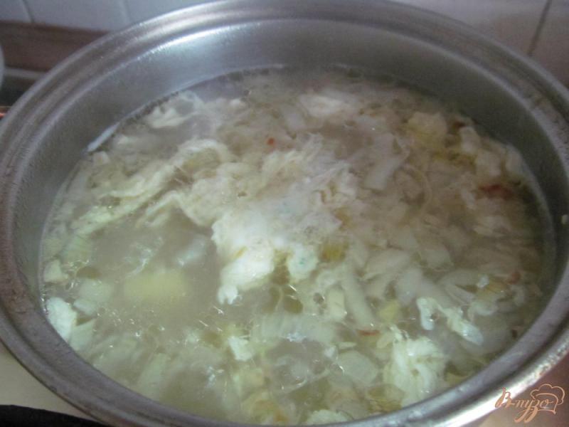 Фото приготовление рецепта: Суп-пюре с фрикадельками и шпинатом шаг №7