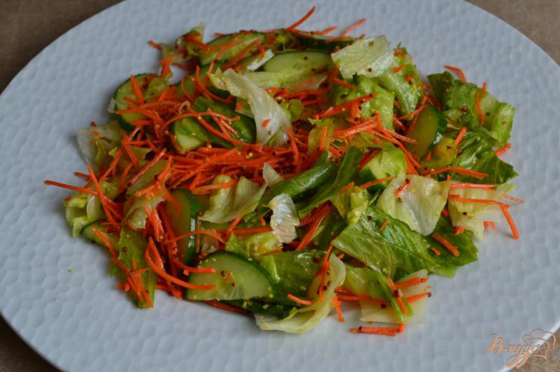 Фото приготовление рецепта: Овощной салат с картофелем и копченой семгой шаг №4