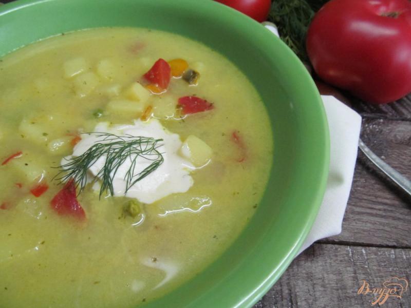 Фото приготовление рецепта: Суп карри с молодыми овощами и огурцом шаг №8