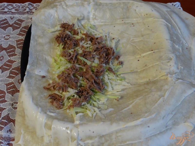 Фото приготовление рецепта: Домашняя шаверма с индейкой и авокадо шаг №6