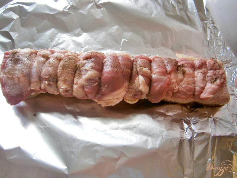 Фото приготовление рецепта: Свиной подчеревок запеченный в духовке шаг №3