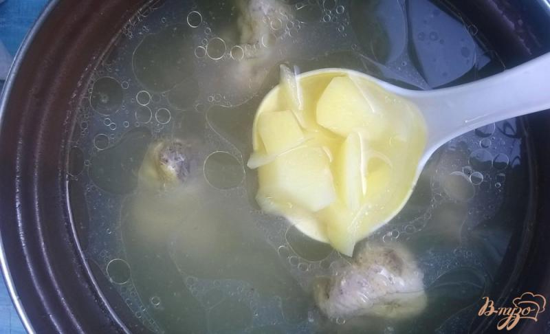 Фото приготовление рецепта: Куриный суп с фунчозой шаг №2