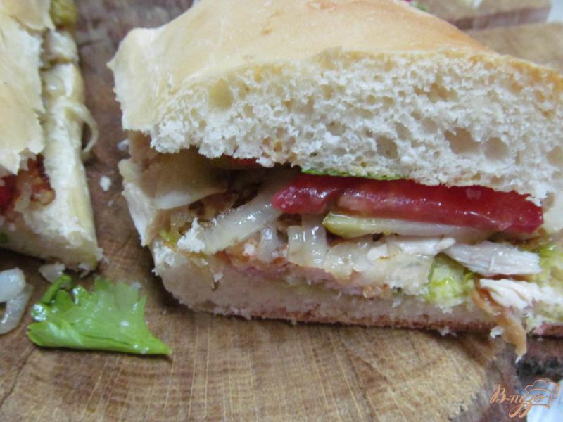 Фото приготовление рецепта: Большой бутерброд шаг №13