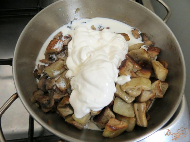 Фото приготовление рецепта: Баклажаны с грибами шаг №9