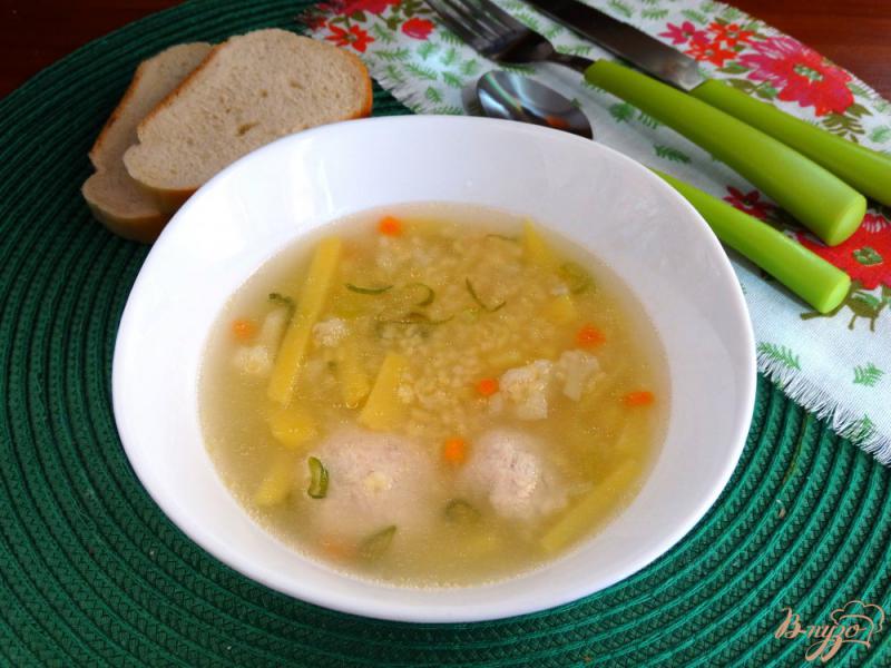 Фото приготовление рецепта: Суп с пшеном и цветной капустой шаг №9