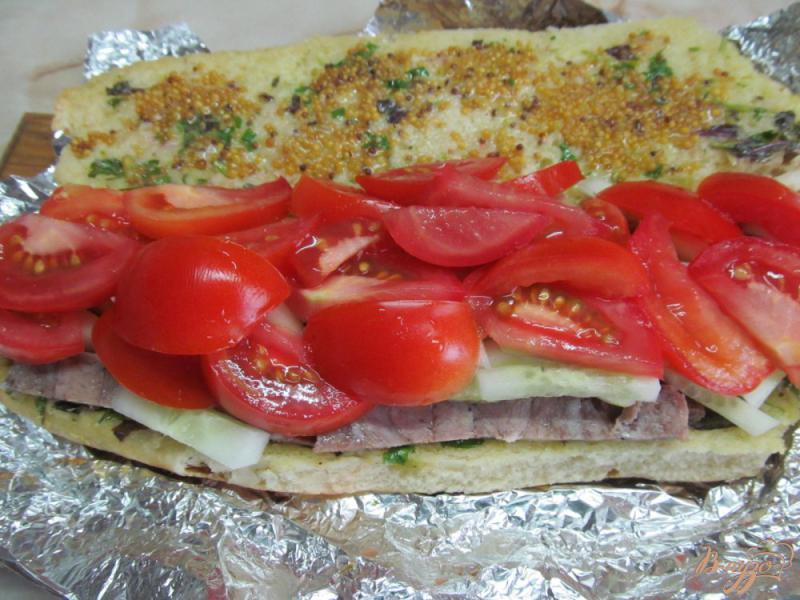 Фото приготовление рецепта: Огромный сендвич шаг №7