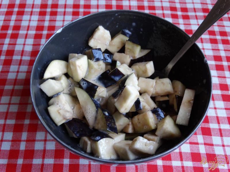 Фото приготовление рецепта: Теплый овощной салат с баклажанами и мятой шаг №2