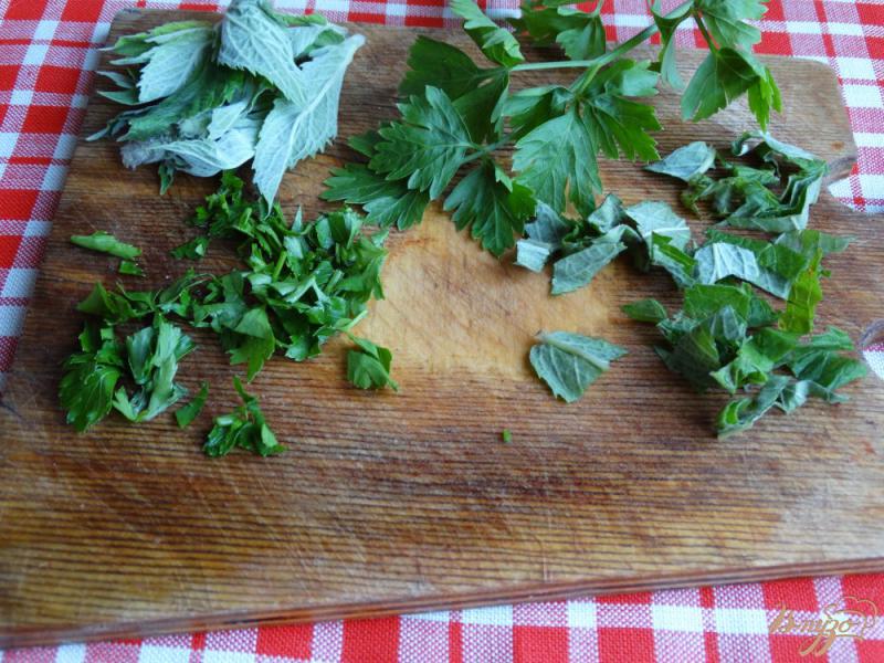 Фото приготовление рецепта: Теплый овощной салат с баклажанами и мятой шаг №7