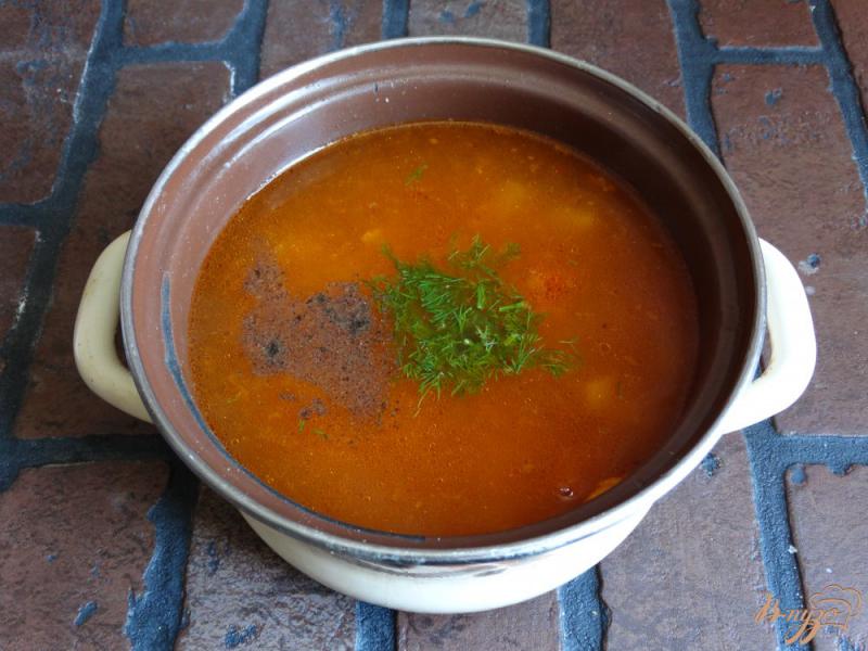 Фото приготовление рецепта: Томатный суп с ризони шаг №9