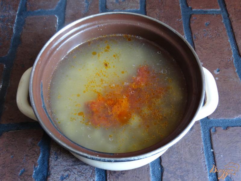 Фото приготовление рецепта: Томатный суп с ризони шаг №8