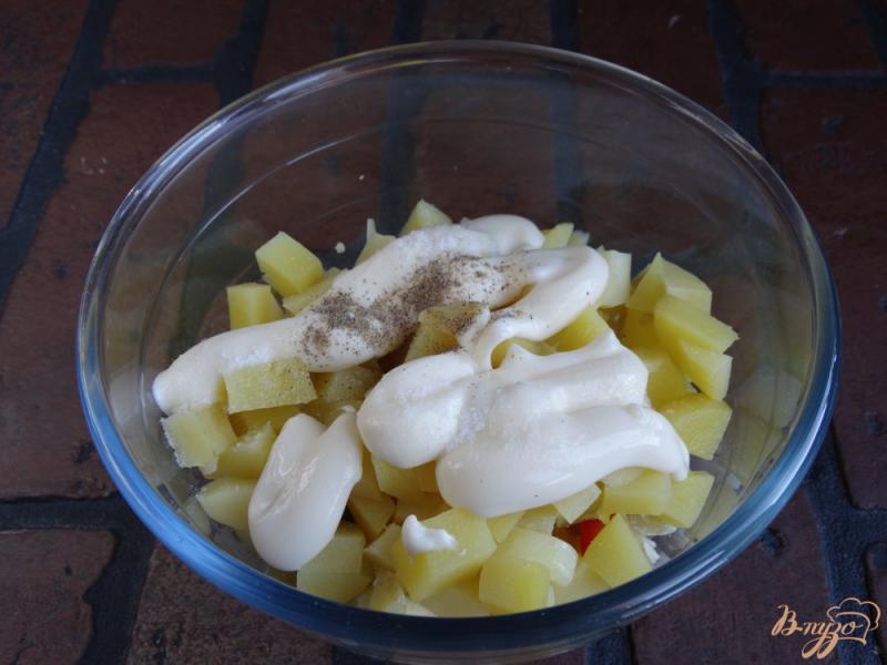 Фото приготовление рецепта: Салат с куриными желудочками шаг №9