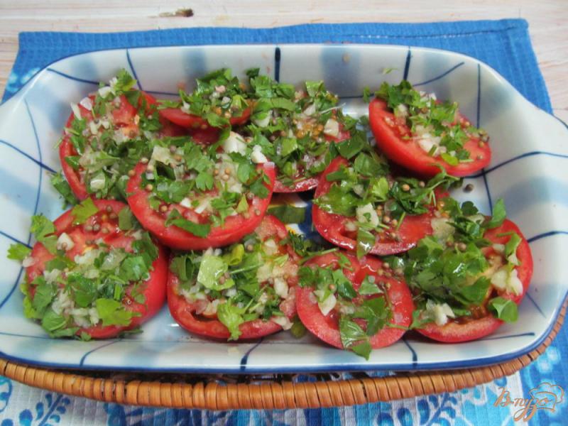 Фото приготовление рецепта: Экспресс маринованные помидоры шаг №4