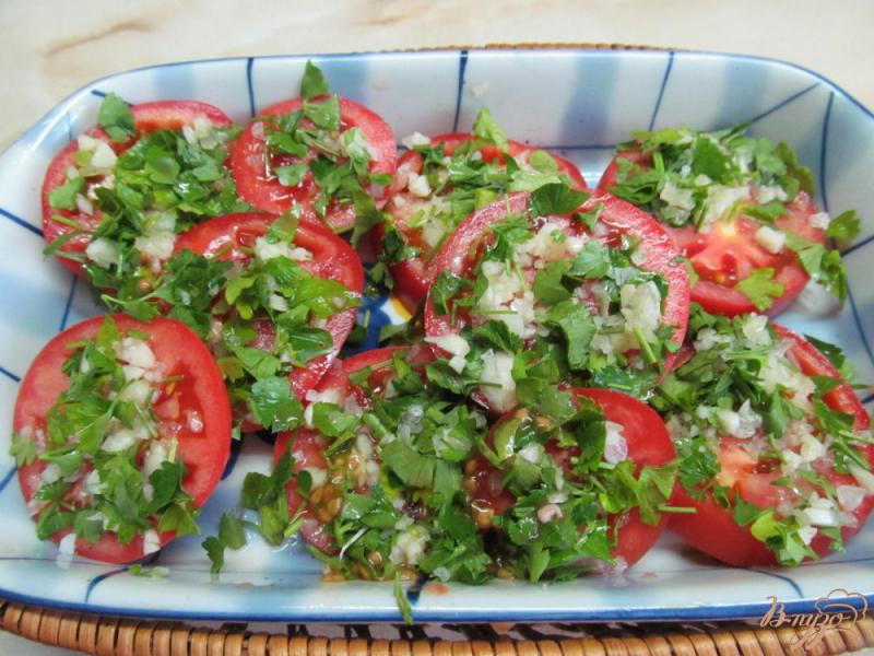 Фото приготовление рецепта: Экспресс маринованные помидоры шаг №3