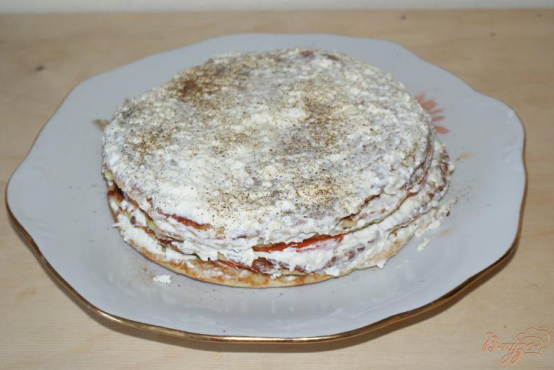 Фото приготовление рецепта: Закусочный кабачковый торт шаг №7