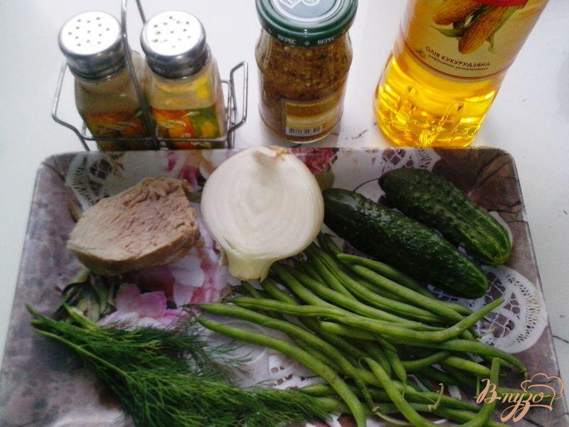 Фото приготовление рецепта: Салат со стручковой фасолью и говядиной шаг №1