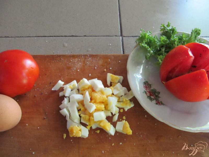 Фото приготовление рецепта: Закуска из помидора с яйцом шаг №3