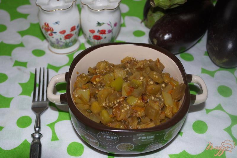 Фото приготовление рецепта: Овощной гарнир из баклажана и помидор шаг №6