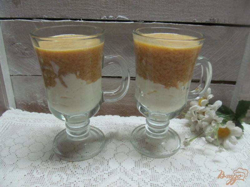 Фото приготовление рецепта: Десерт из персика с творогом шаг №12