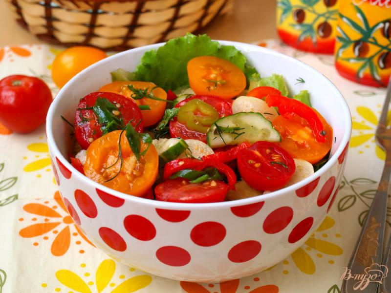 Фото приготовление рецепта: Салат из летних овощей шаг №6