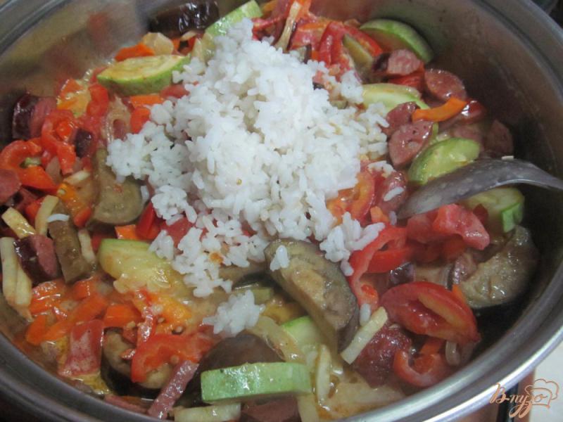 Фото приготовление рецепта: Овощи с рисом шаг №8