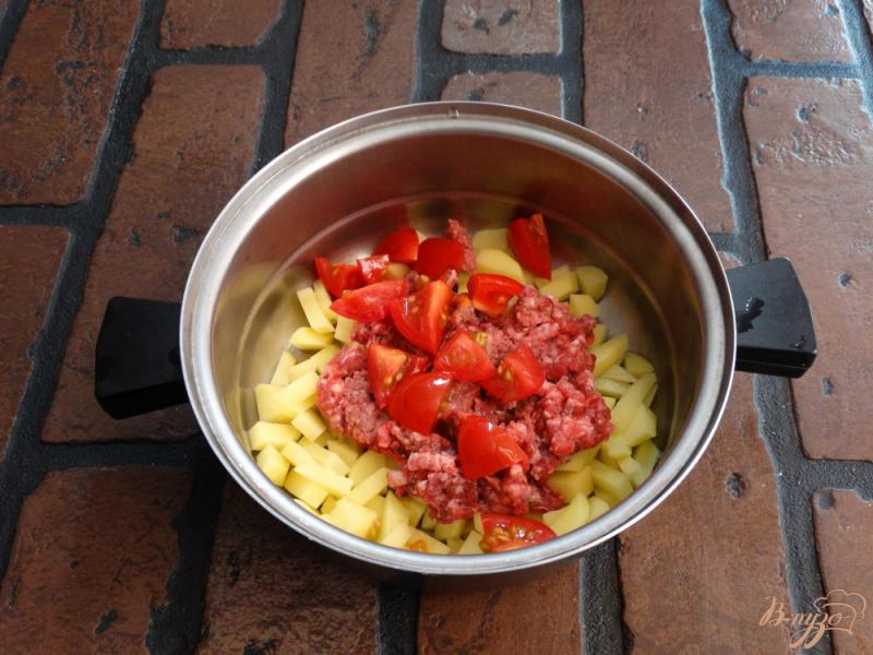 Фото приготовление рецепта: Густой овощной суп с говяжьим фаршем шаг №3