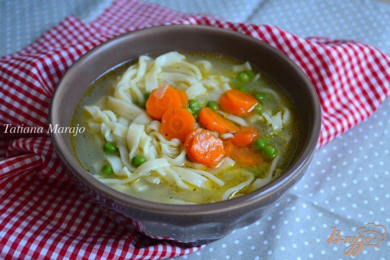 Фото приготовление рецепта: Овощной суп с домашней лапшой шаг №9