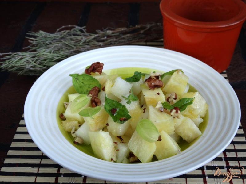 Фото приготовление рецепта: Салат с дыней и анананом шаг №7