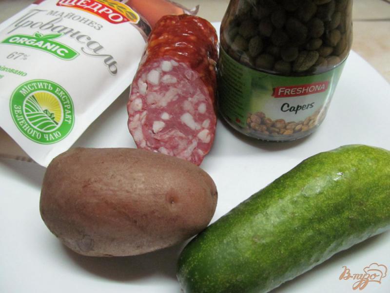 Фото приготовление рецепта: Салат из картофеля огурца и каперсов шаг №1