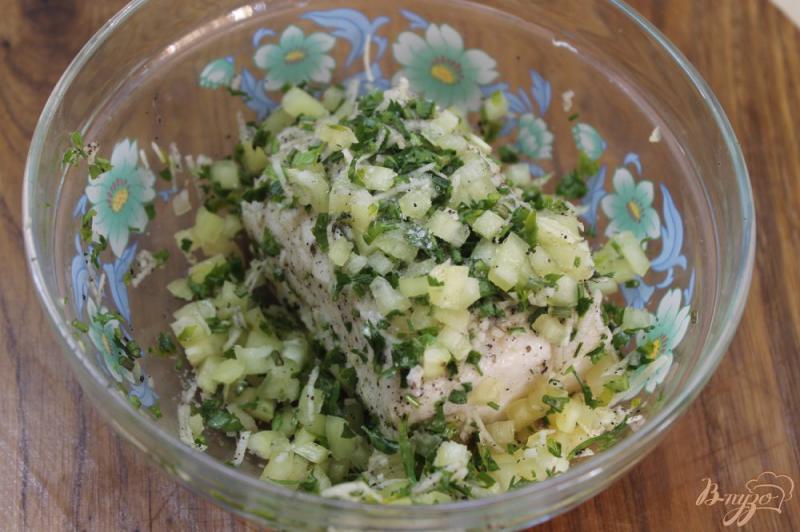 Фото приготовление рецепта: Маринованное сало с чесноком и зеленью шаг №6