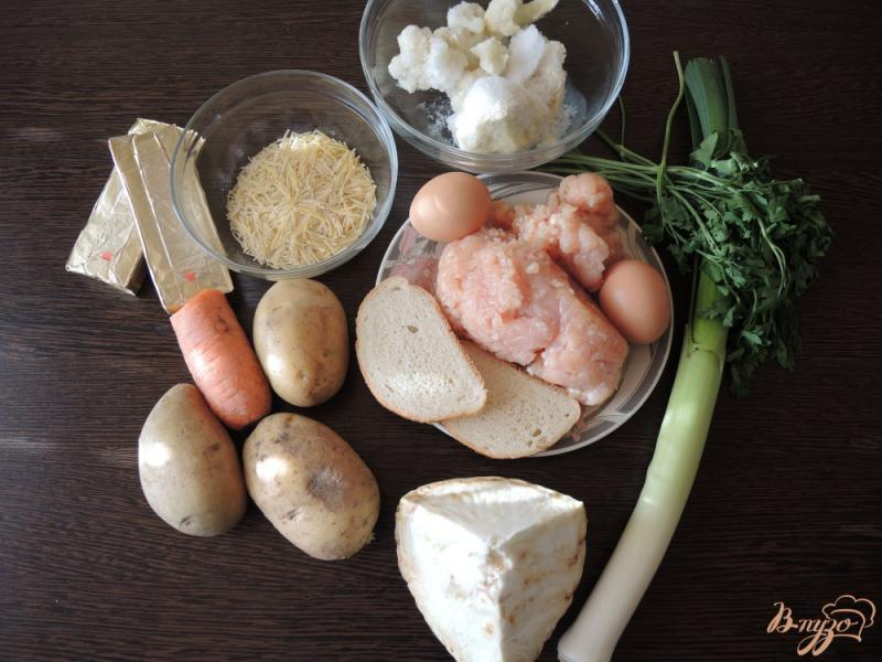 Фото приготовление рецепта: Сырный суп с куриными фрикадельками шаг №1