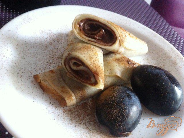 Фото приготовление рецепта: Налистники с орехово- шоколадной пастой шаг №7