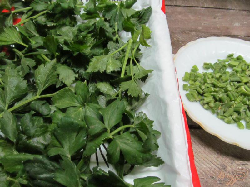 Фото приготовление рецепта: Как заморозить зеленый лук и зелень на зиму шаг №7