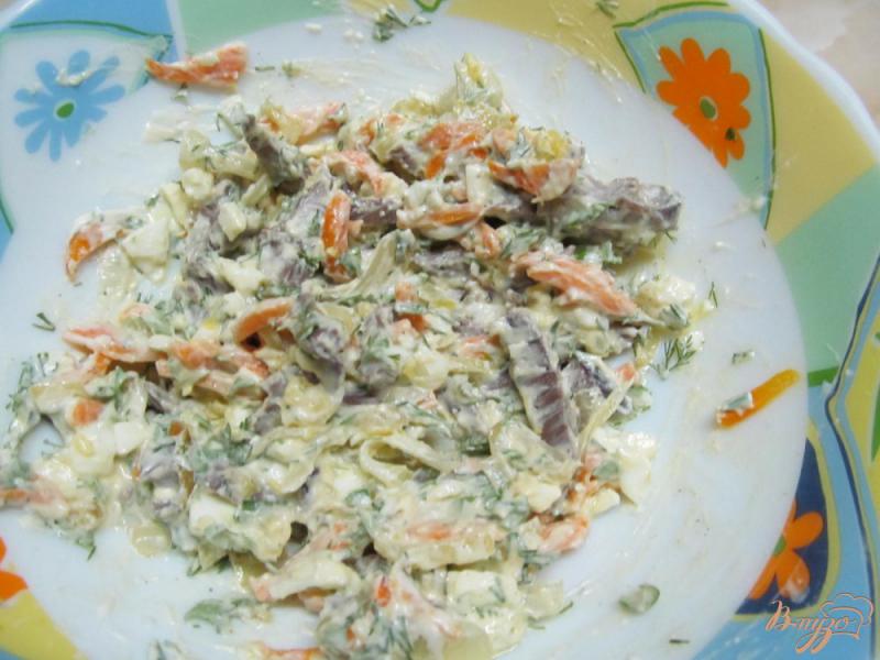 Фото приготовление рецепта: Салат из сердца с овощами шаг №6
