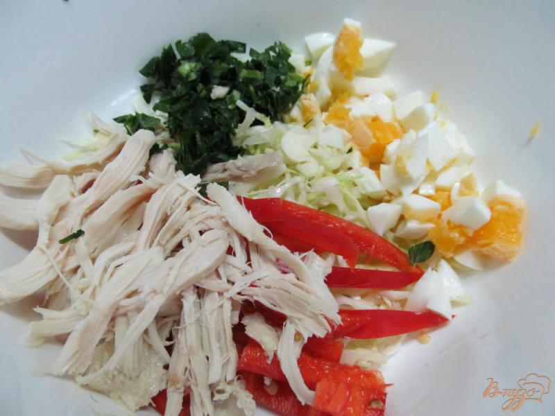 Фото приготовление рецепта: Салат из капусты с куриным мясом шаг №3