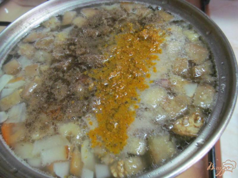 Фото приготовление рецепта: Суп из баранины с фасолью и запеченными овощами шаг №6