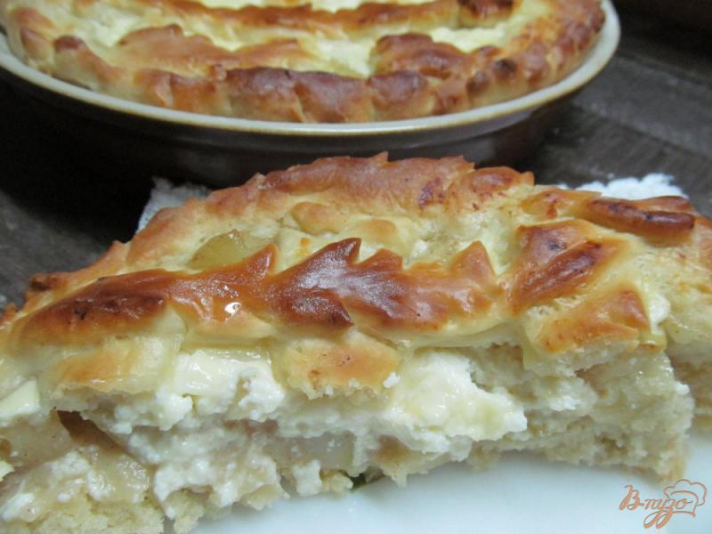 Фото приготовление рецепта: Пирог с яблоками и творогом шаг №13