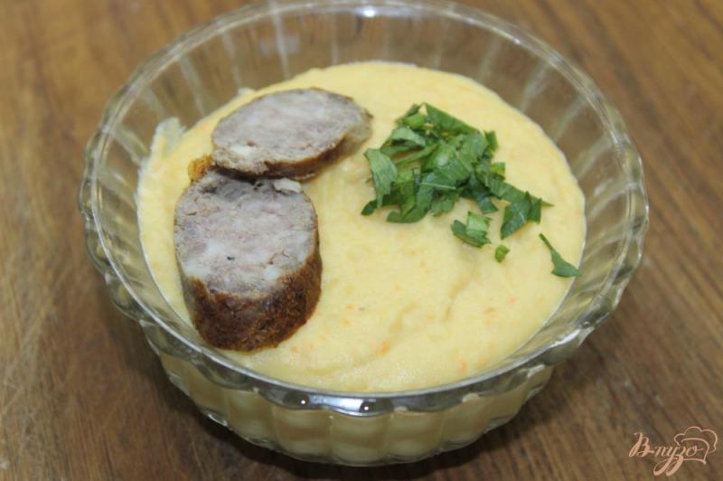 Фото приготовление рецепта: Суп - пюре с гороха с домашней колбаской шаг №6