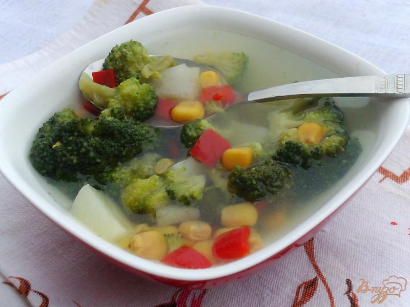 Фото приготовление рецепта: Суп с брокколи и кукурузой шаг №5