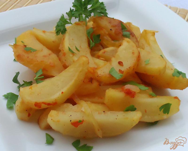 Фото приготовление рецепта: «Жареная картошка» в рукаве шаг №8