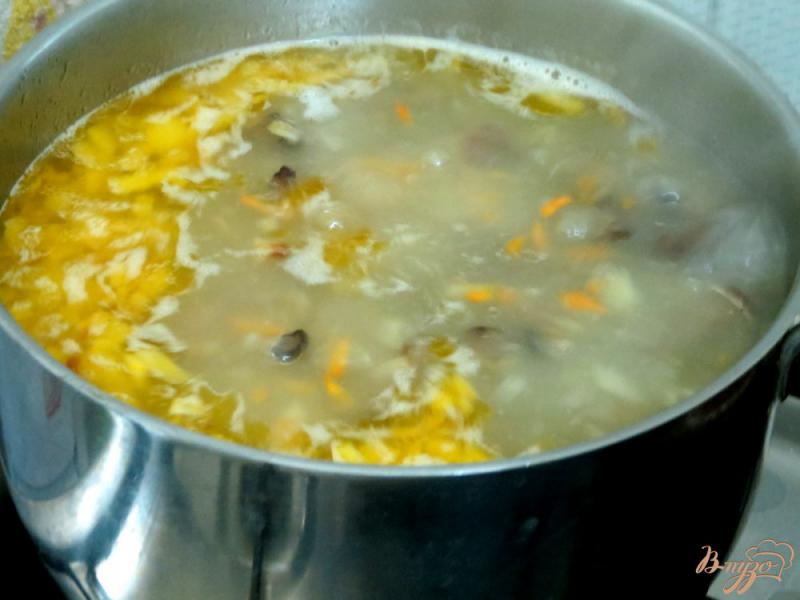 Фото приготовление рецепта: Суп со свининой и опятами шаг №7
