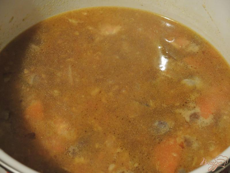 Фото приготовление рецепта: Суп с куриной печенью шаг №9