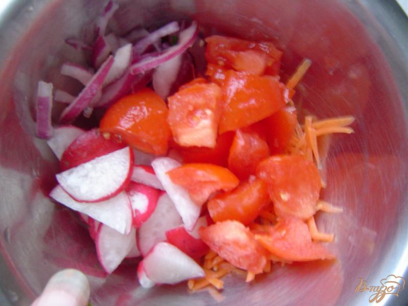 Фото приготовление рецепта: Салат с редисом, помидорами и морковью шаг №2
