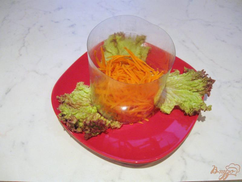Фото приготовление рецепта: Салат из редьки с морковью и огурцом. шаг №6
