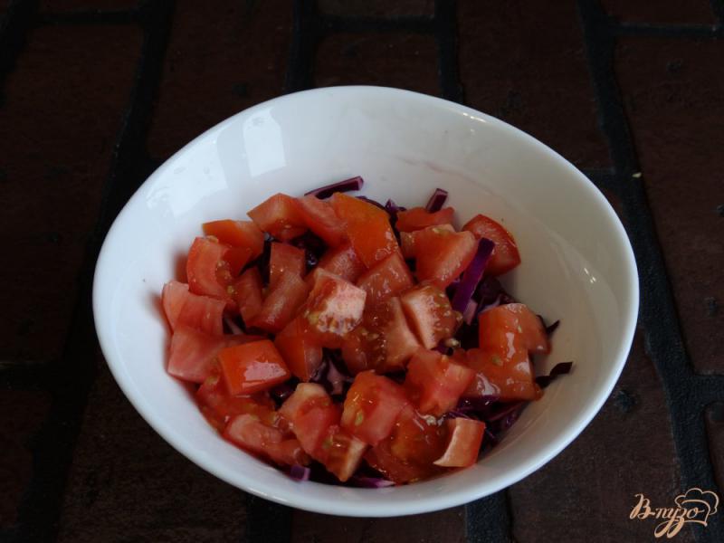 Фото приготовление рецепта: Салат с красной капустой и сыром шаг №2