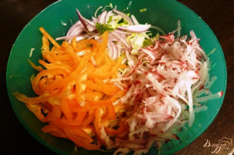 Фото приготовление рецепта: Овощной салат из капусты и редиса шаг №2