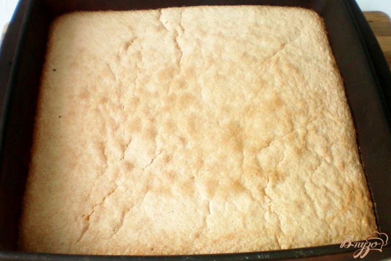Фото приготовление рецепта: Бисквитный торт на овсяной муке с творожным кремом и орехами шаг №8