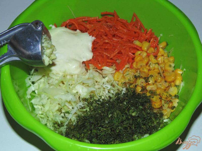Фото приготовление рецепта: Салат из белокочанной капусты с морковью по-корейски шаг №4