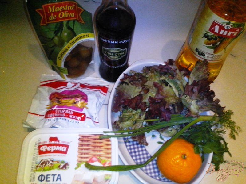 Фото приготовление рецепта: Лёгкий салат с мандарином шаг №1