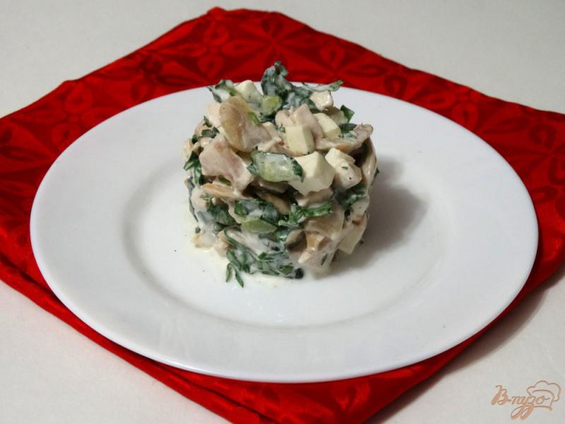 Фото приготовление рецепта: Салат с курицей и брынзой шаг №7